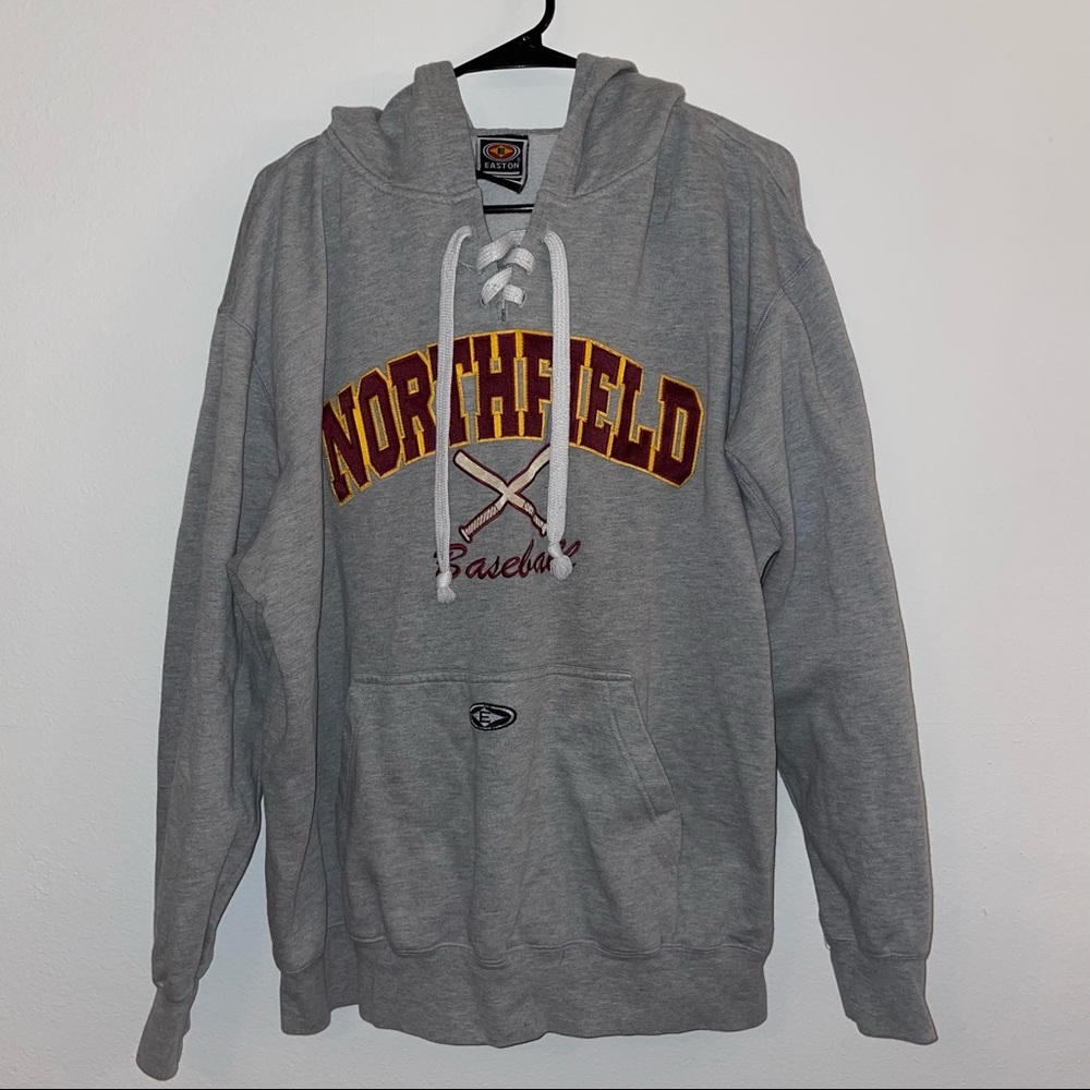 Vintage oversized Northfield baseball hockey hoodie easton Large